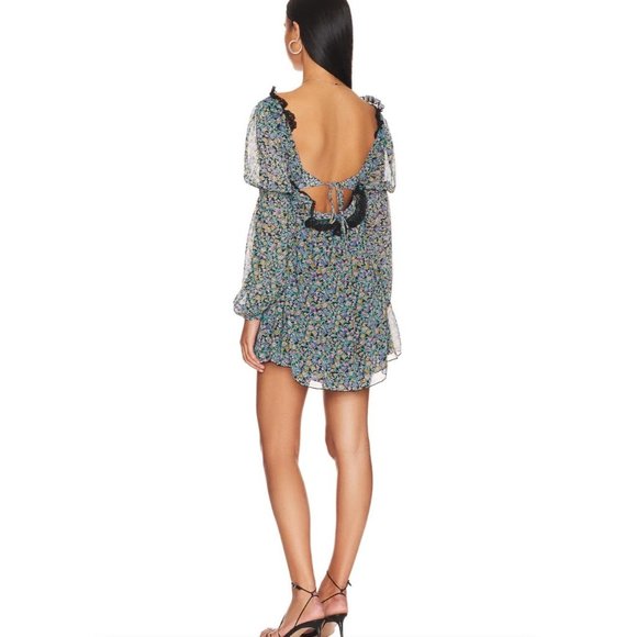 NWT Free People Pennie babydoll minidress floral size medium - Picture 2 of 6